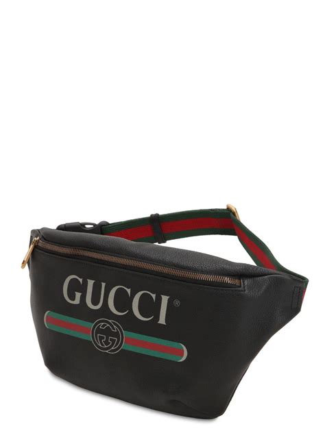 New gucci ophidia gg supreme web double g logo belt bag small 85/34top rated seller. Gucci Print Leather Belt Bag in Black for Men - Lyst