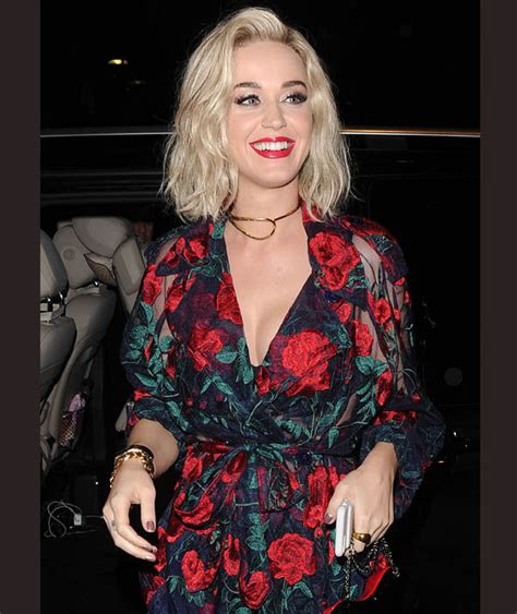 Katy Perry Puts On A Busty Display In Sheer Floral Dress Katy Perry