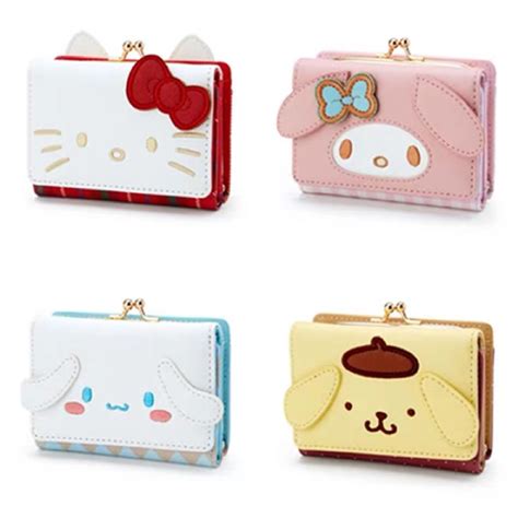 Sanrio Trifold Wallet Hello Kitty Melody Cinnamoroll Kuromi