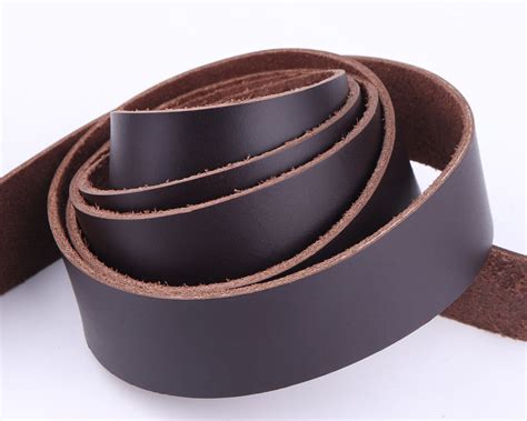 Raw Leather Strapdark Brown Leather For Beltitalian Natural Etsy