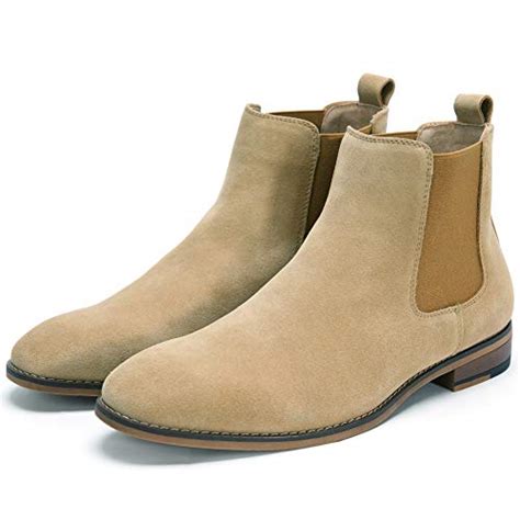 Cestfini Chelsea Slip On Suede Boots For Men Genuine Leather Chukka Boots Waterproof Casual