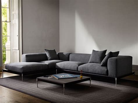 Savile Modular L Shape Sofa Charcoal David Linley Living Room