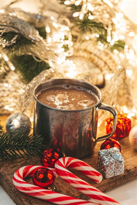 Mug Cocoa Drink Caramel Dessert Christmas Aesthetics Hd Phone