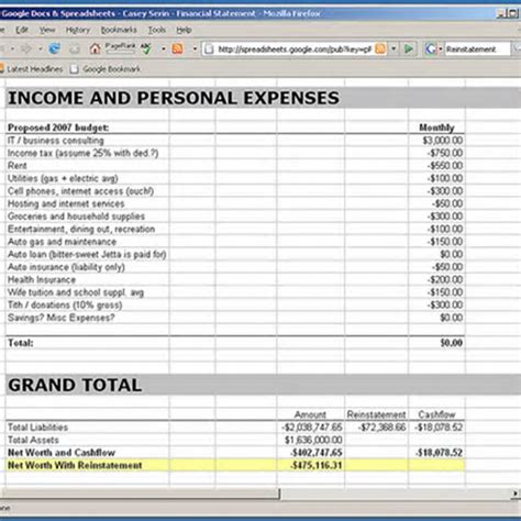 income  expenditure template  small business expense