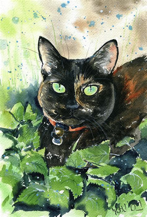 Chutney Tortie Cat Painting Painting By Dora Hathazi Mendes Pixels
