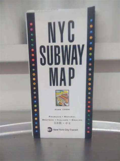 Vintage Mta New York City Transit Subway Map June 1994 New £1258