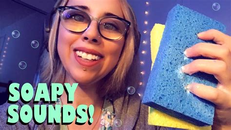 asmr thick soapy cellulose sponge scratching squeezing and squeaking no talking youtube