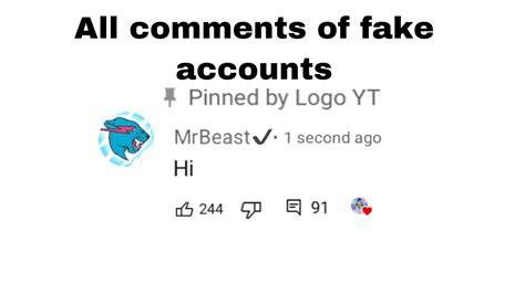 All The Comments In The Video Are Fake Accounts Youtube
