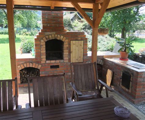 This is when you have a fireplace and an oven fused at the same place. DIY Outdoor Fireplace With BBQ Grill /brick/