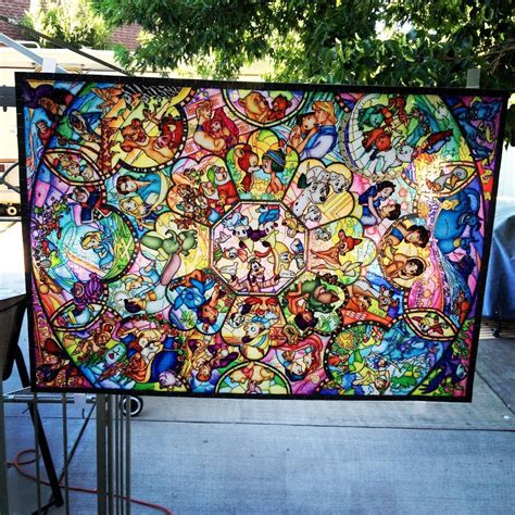 Put the tiles on the frame so that the colors of the touching sides of the tiles are the same. Amazon.com: Disney Stained Art Jigsaw Puzzle1000P All ...