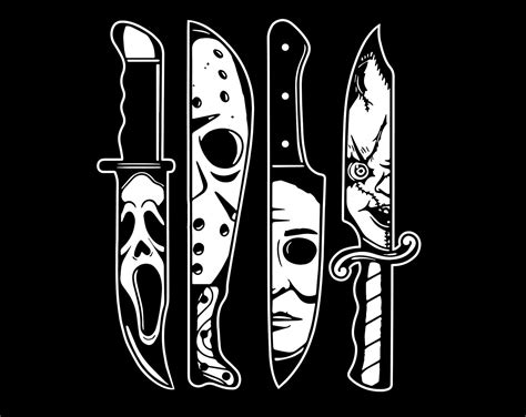 Horror Knifes For Black Background Michael Myers Svg Scream Etsy