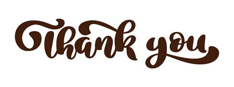 Thank You Hand Drawn Text Phrase Lettering Word Graphic Vintage Art