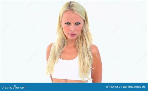 Portrait Of A Blonde Woman Stock Video Video Of Caucasian 43091955