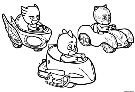 Coloriage Pyjamasques Voiture Rapide Dessin Pyjamasques à imprimer