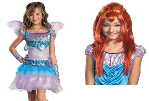 Winx Club Bloom Fairy Child Girls Halloween Costume Wings And Wig Sz