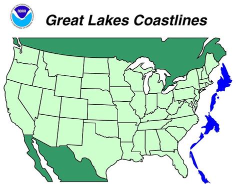 Comparison Map Of Great Lakes Shoreline With Us East Coast Shoreline
