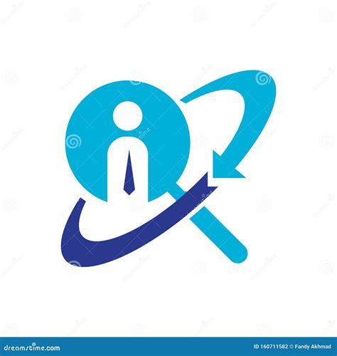 Job Search Logo A Businessman With Tie An Magnifying Glass For