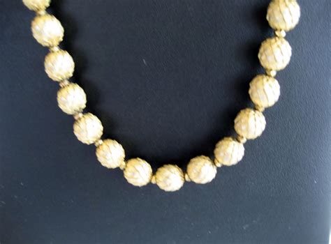 Trifari Gold Tone Beaded Necklace From Thedaisychain On Ruby Lane