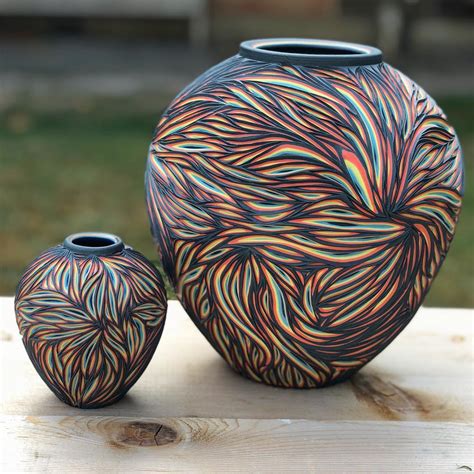 Carved Surfaces On Ceramics By Sean Roberts Reveal Surprising Streaks