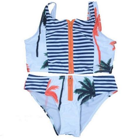Palm Tree Print Halter Bikini Set For Women Bikini Set Palm Tree