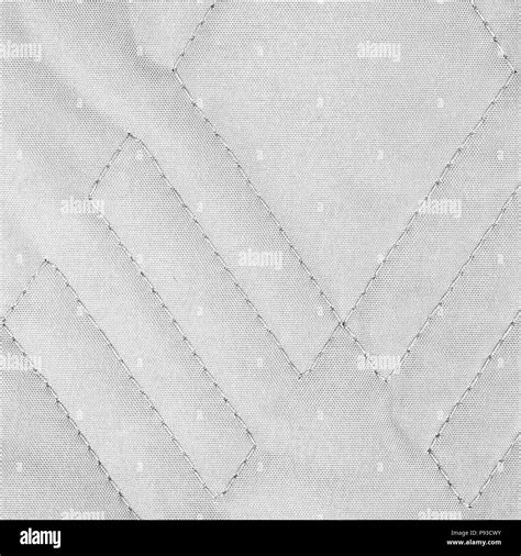 White Quilted Fabric Texture With Geometric Pattern Stock Photo Alamy