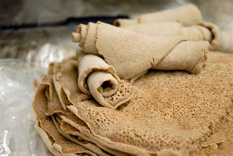 Injera Is An Ethiopian Flatbread “ethiopian Pancake” Which Is Served