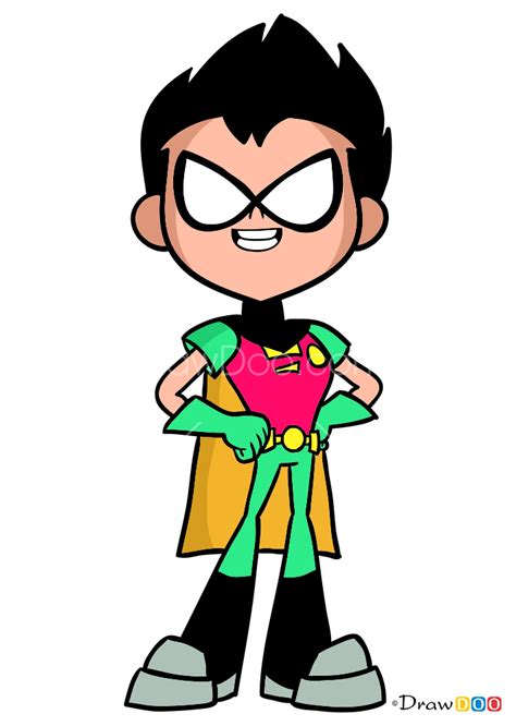 Draw the eyes, while keeping in mind where they are positioned on the horizontal line of. How to Draw Robin 1, Teen Titans