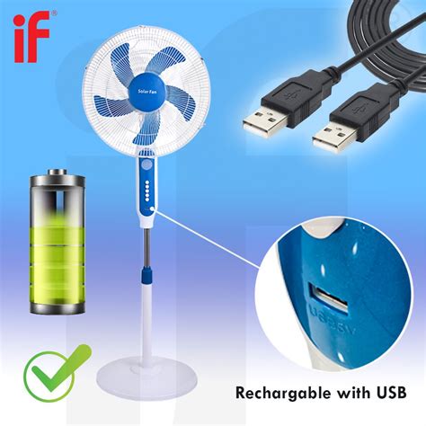 Cassa Solar Dc Stand Fan 16 Inch Blade With Solar Panel Ac Adapter Usb Charger 5fqy Shopee
