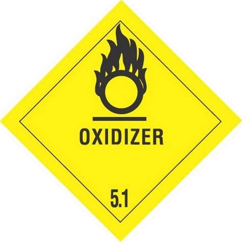 4 X 4 Oxidizer D O T Class 5 Hazard Labels 500 Per Roll