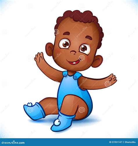 Cute African American Baby Boy Happy Child With Stock Vector Image