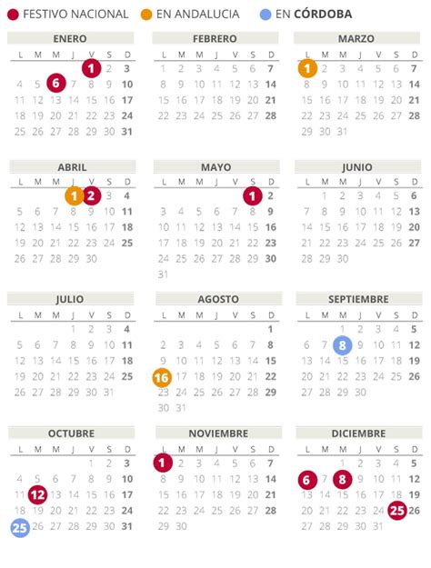 Calendario Laboral CÓrdoba 2021 Con Todos Los Festivos