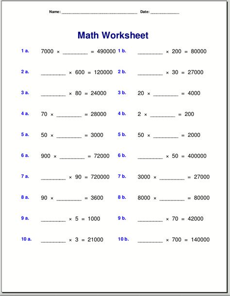 These worksheets for class 4 mathematics or 4th grade mathematics worksheets help students to practice, improve knowledge as they are an effective tool in understanding the by solving cbse sample papers for class 4 mathematics, immensely helps students in preparing for the final exams. 4th Grade Multiplication Worksheets - Best Coloring Pages ...