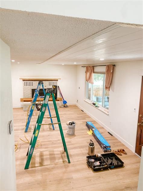 How To Cover A Popcorn Ceiling With Shiplap Sprucing Up Mamahood