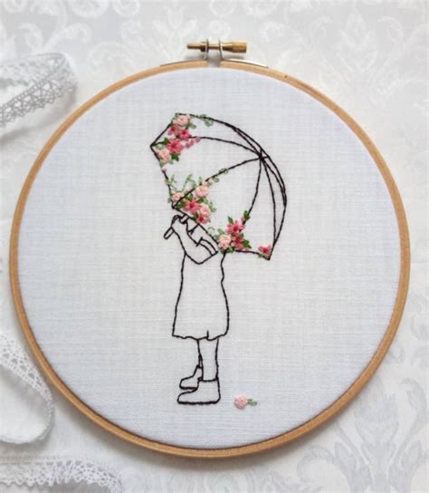 Happy stitches ~ free embroidery pattern. Embroidery umbrella Modern hand embroider Hand embroidery ...