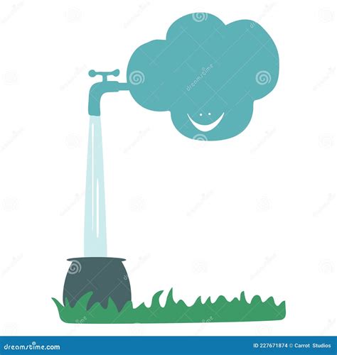 Cloud And Rain Save Water Concept Stock Vector Illustration Of