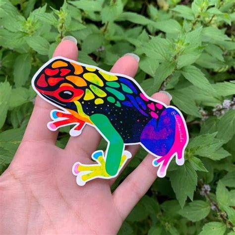 Rainbow Frog Vinyl Sticker