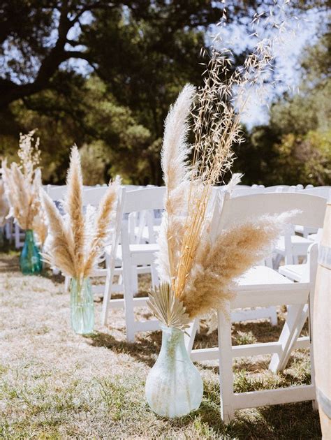 Pampas Grass Decor For Wedding Aisle Wedding Aisle Wedding Aisle