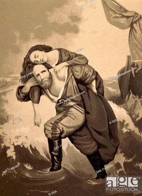 Giuseppe Garibaldi With His Dying Wife Anita 1849 Italian Unification