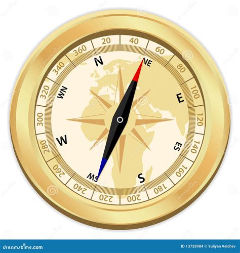 Gold Compass Stock Vector Illustration Of South White 13728984
