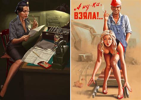 Funny Soviet Illustrations In The Pin Up Style By Valery Barykin Cgfrog