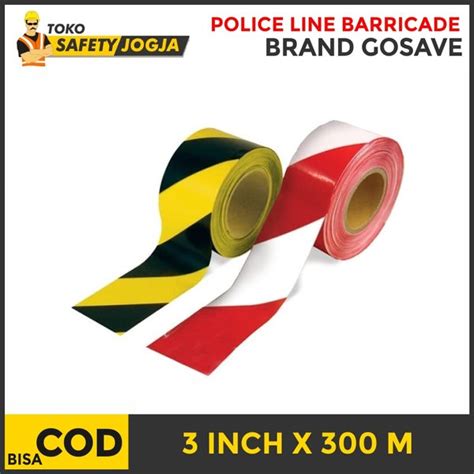 Jual Safety Line Police Line 3inch X 300 Meter Hitam Kuning Barricade