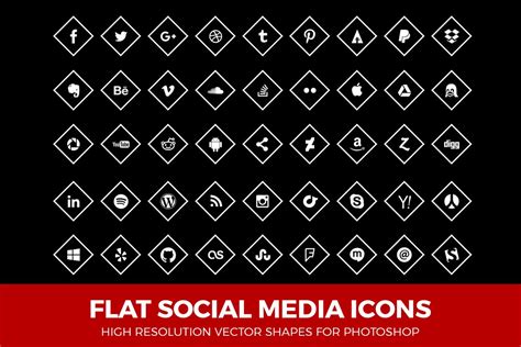 Simple Social Media Icons Circle Pre Designed Photoshop Graphics
