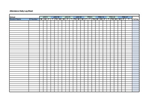 Class Attendance Sheet Template Database