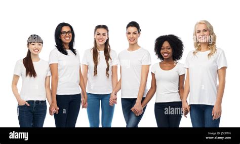 International Group Of Happy Smiling Women Stock Photo Alamy
