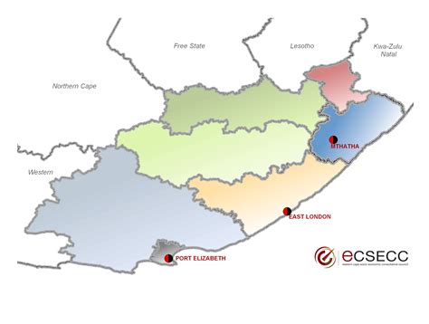 Eastern Cape District Municipalities Basic Map Ecsecc