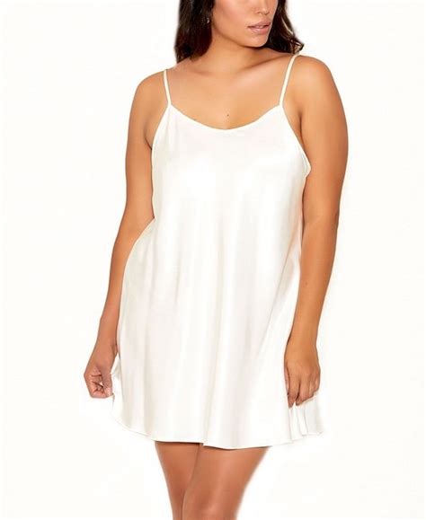 Icollection Plus Size Elegant Satin Chemise Nightgown Online Only
