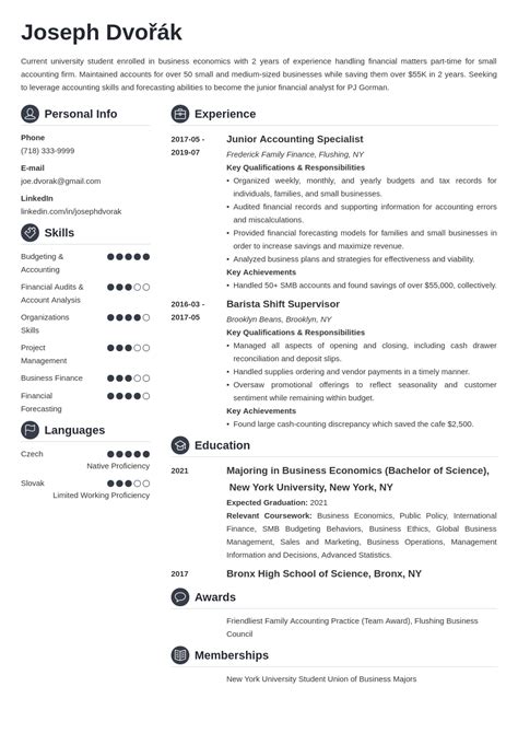 Undergraduate College Student Resume Template And Guide