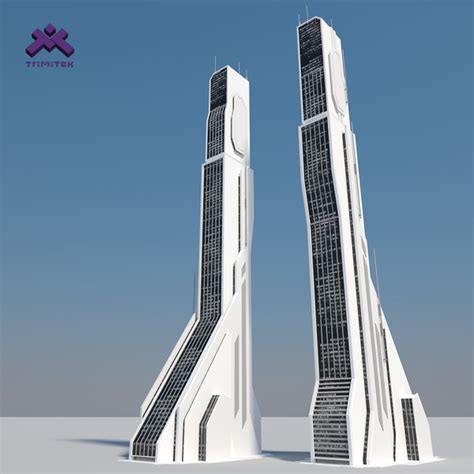 Maya Futuristic Sci Fi Skyscrapers Buildings