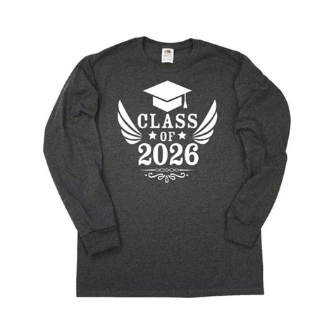 Inktastic Class Of 2026 With Graduation Cap And Wings Long Sleeve T