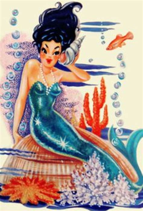 Pin Up Mermaid Mermaid Decal Mermaid Poster Mermaid Fairy Mermaid